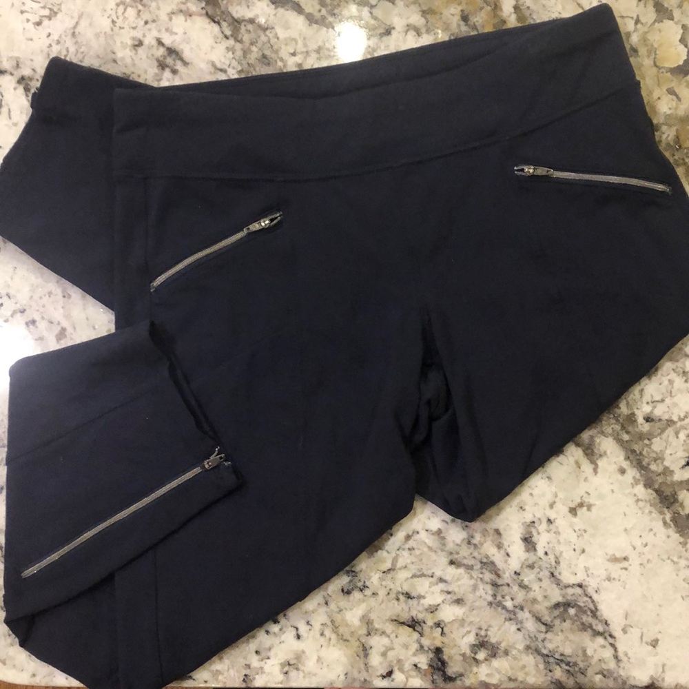 Athleta Navy Cropped Wide Leg Pants